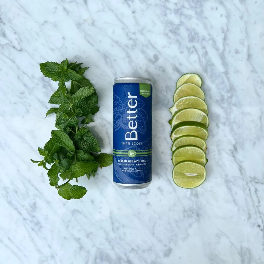 Better Than Booze | Non Alcoholic Mint Mojito with Lime Mocktail
